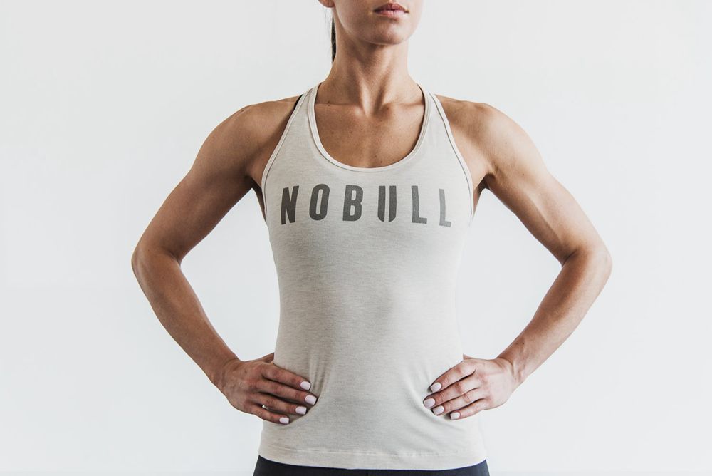 NOBULL Racerback Tank Üstleri Bayan - Gri - Turkiye (WIB-093428)